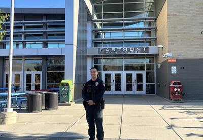 Whether he’s chatting with students between classes or keeping our school zones safe, Officer Alfonzo Gonzalez is dedicated to supporting the Eastmont community.