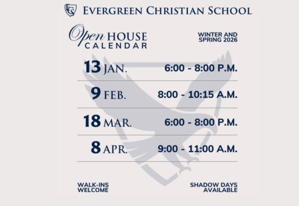 Graphic with Open House Dates