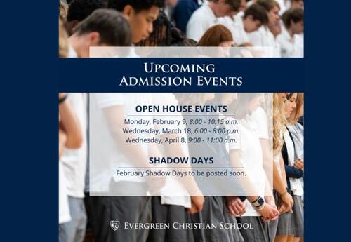 Graphic with Open House Dates