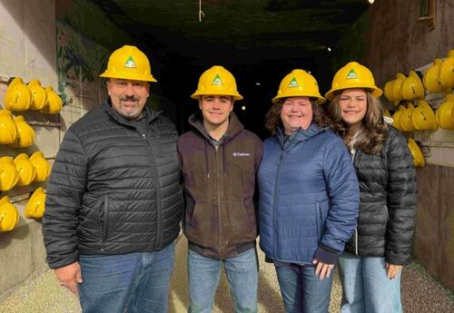 People wearing hard hats