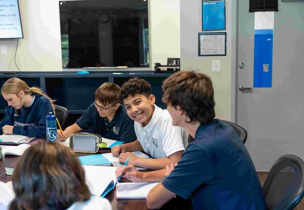 Male student smiling for the camera