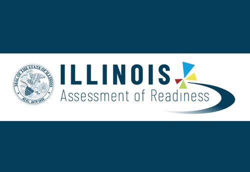 "Illinois Assessment of Readiness" on blue background