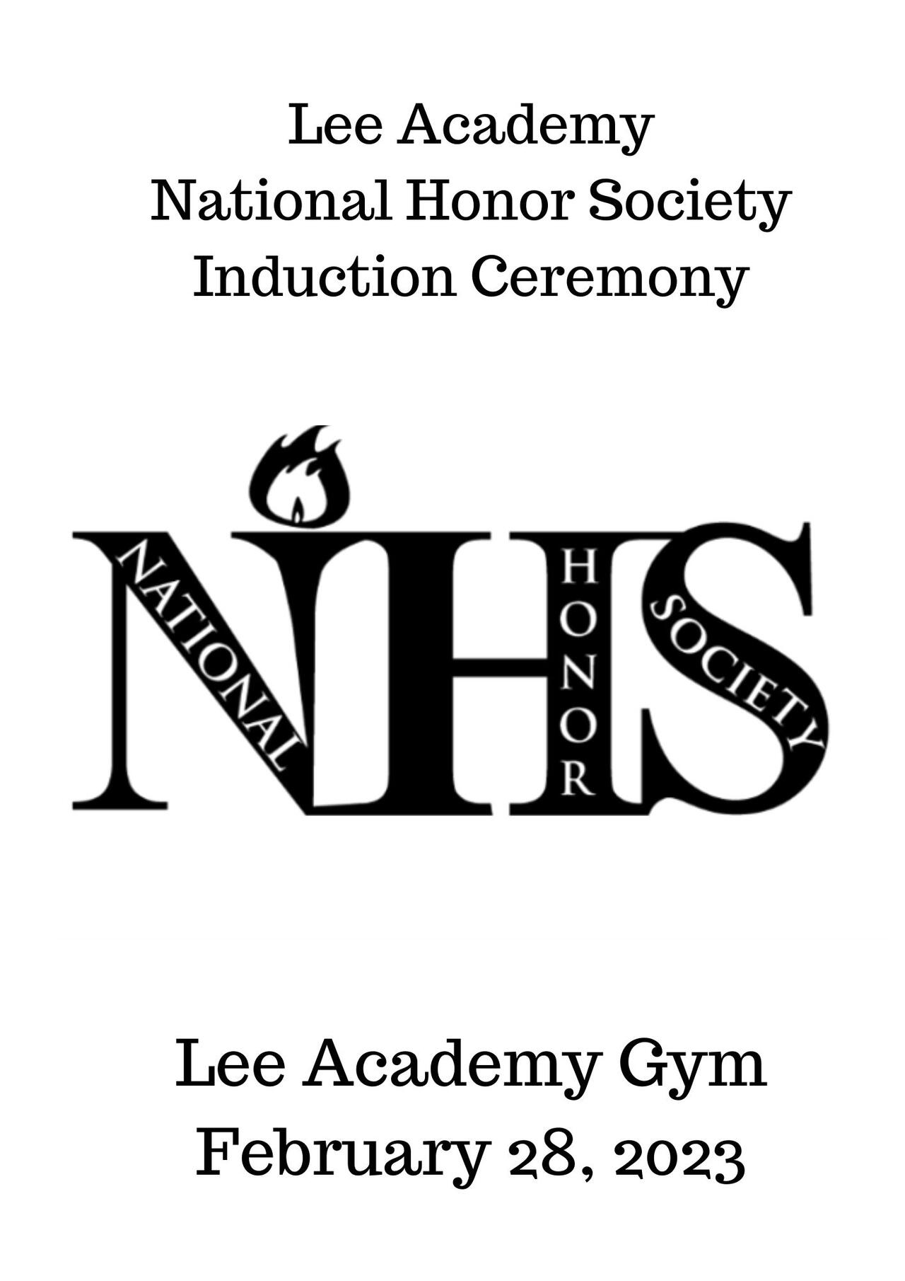 National Honor Society Induction Ceremony Lee Academy