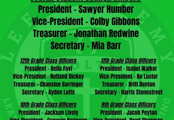 2025-26 Lee Academy Student Council