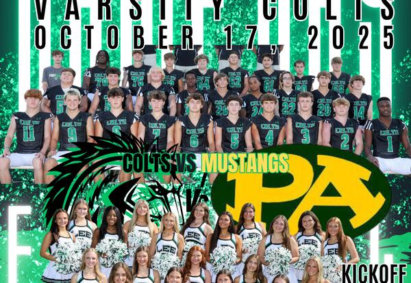 Varisty Football HOME tonight vs. Pillow