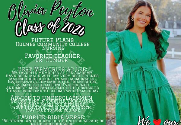 Senior Spotight 2026 - Olivia Peyton