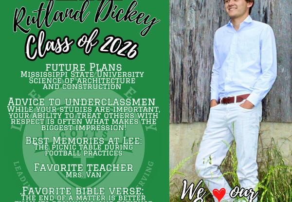 Senior Spotlight 2026 - Rutland Dickey