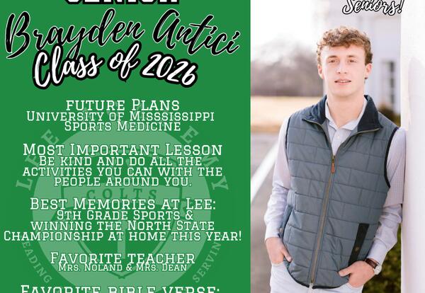 Senior Spotight 2026  - Brayden Antici