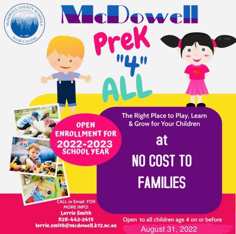 NC PreK Register McDowell County Schools