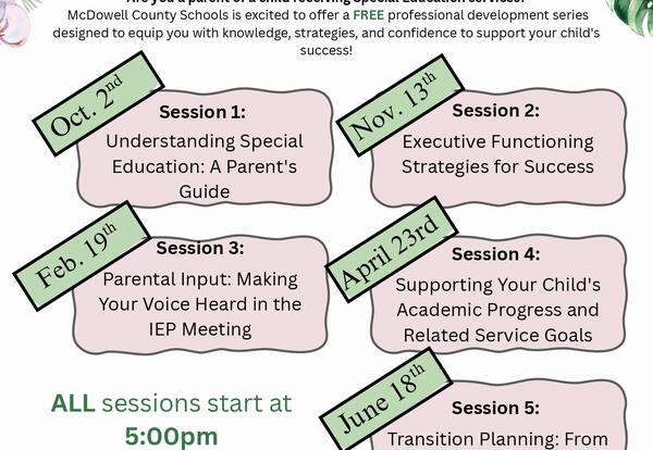 Flyer - Free Parent Training on Special Education