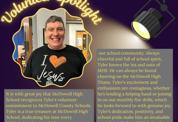 Volunteer Spotlight-Congratulations Tyler!