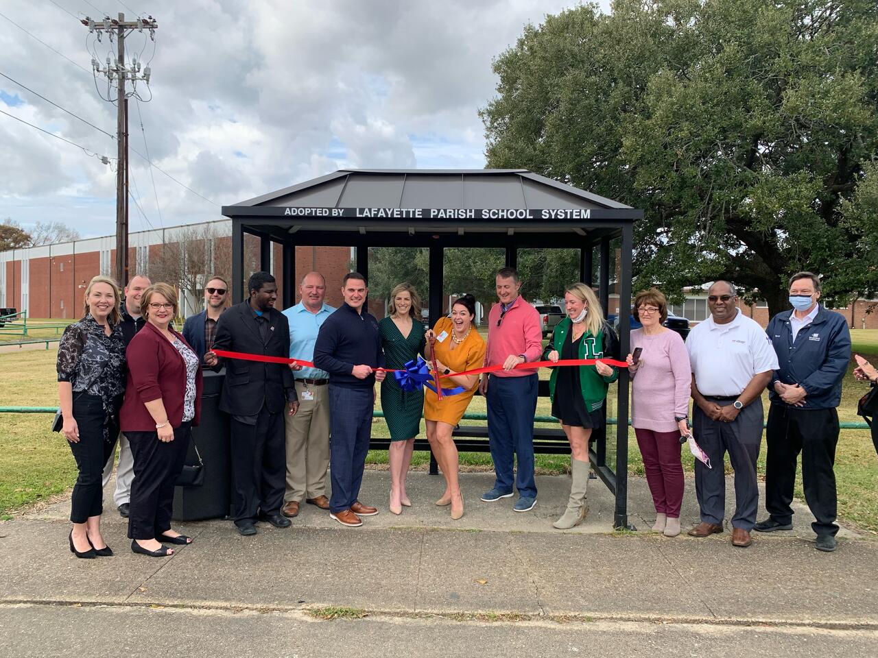 LPSS and LCG Open New LHS Bus Stop | Lafayette Parish School System