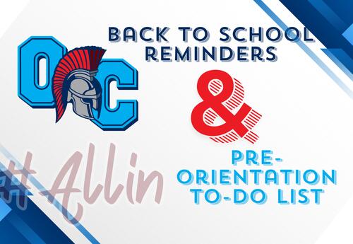 Back to School Reminders