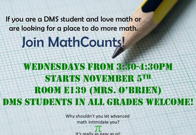 MathCounts flier with pencil graph paper