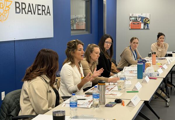 Members of Dickinson Public Schools, educators and legislators at roundtable