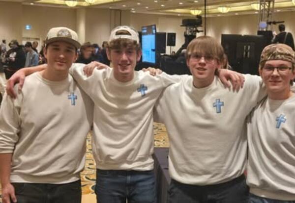 Picture of 4 seniors from James Irwin Charter HIgh School Competing in World Robotics Championship