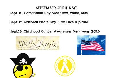 List of Spirit Days for September 2025