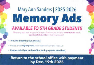 5th Grade Memory Ads at MA Sanders