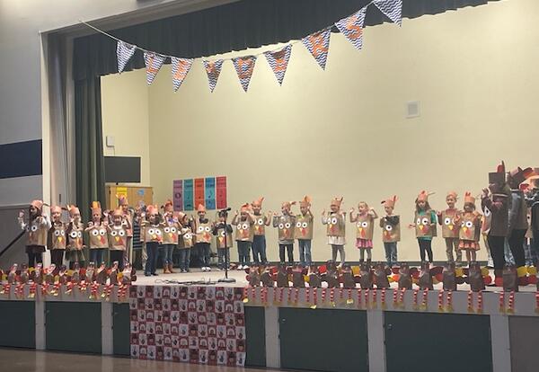 Students performing at Thanksgiving