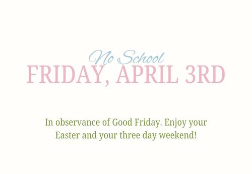 No School on Good Friday