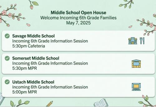 2026 Middle School Open House