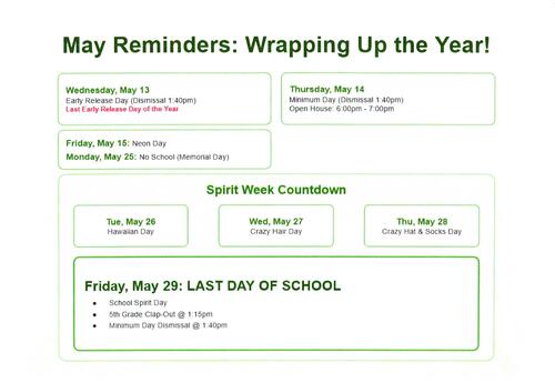 Reminders for May of 2026