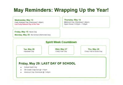 Reminders for May of 2026