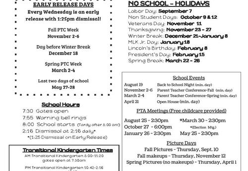 Thumbnail of 2026-7 School Schedule