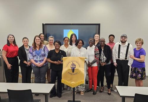 Fall 2025 Adult Education Honor Society Inductees are honored during a ceremony
