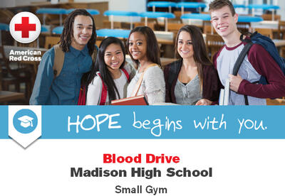American Red Cross Blood Drive at Madison flyer