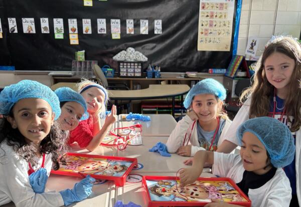 Sward First Graders “Scrub In” for Human Body Celebration