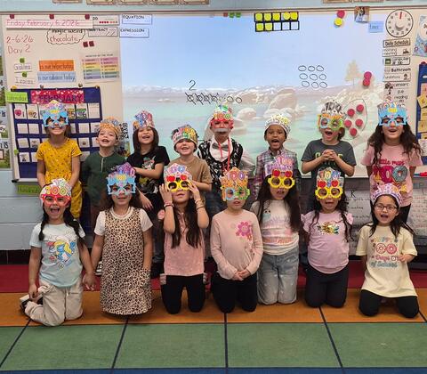 Students celebrating 100 days of being cool!