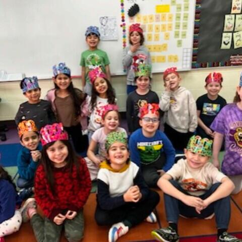 Class celebrating 100 days of learning!