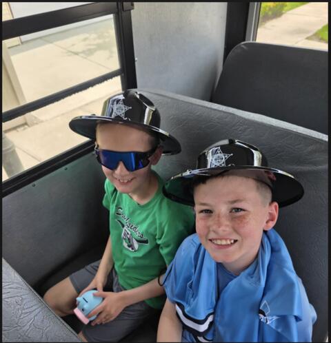 Boys with their hats
