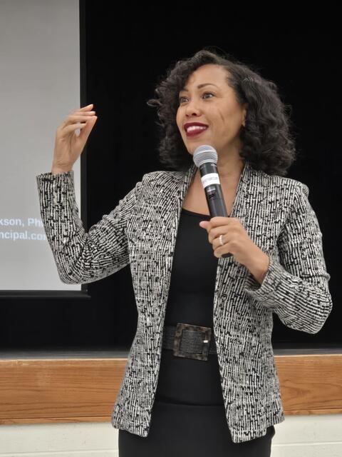 Speaker giving presentation