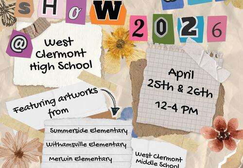 flowers, newspaper clips fun background with cut out letters and all are colorful