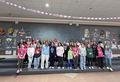 This is a group photo of the participants in this years girls camp