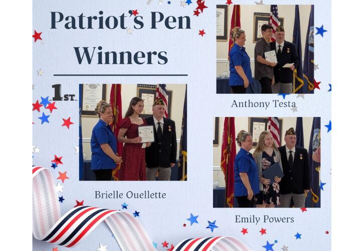 VFW Patriot's Pen Essay Contest Winners | Hudson Memorial School