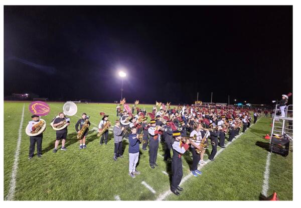 8th grade and AHS bands halftime show