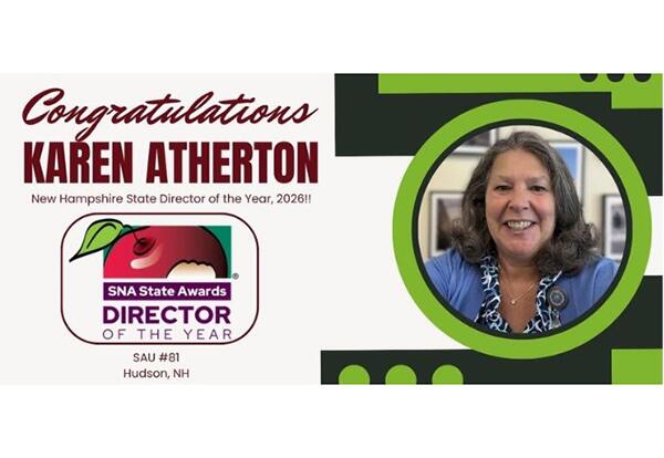 Atherton Named School Nutrition Association State Director of the Year