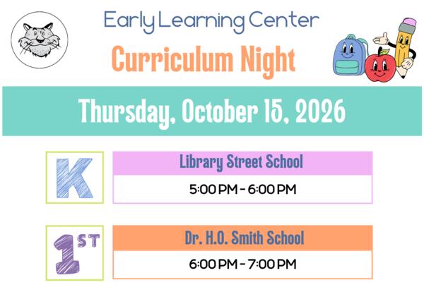 ELC Curriculum Night, Thursday, October 15th