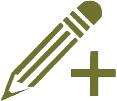 Pencil and plus sign icon