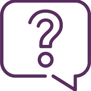 Question mark in thought bubble icon