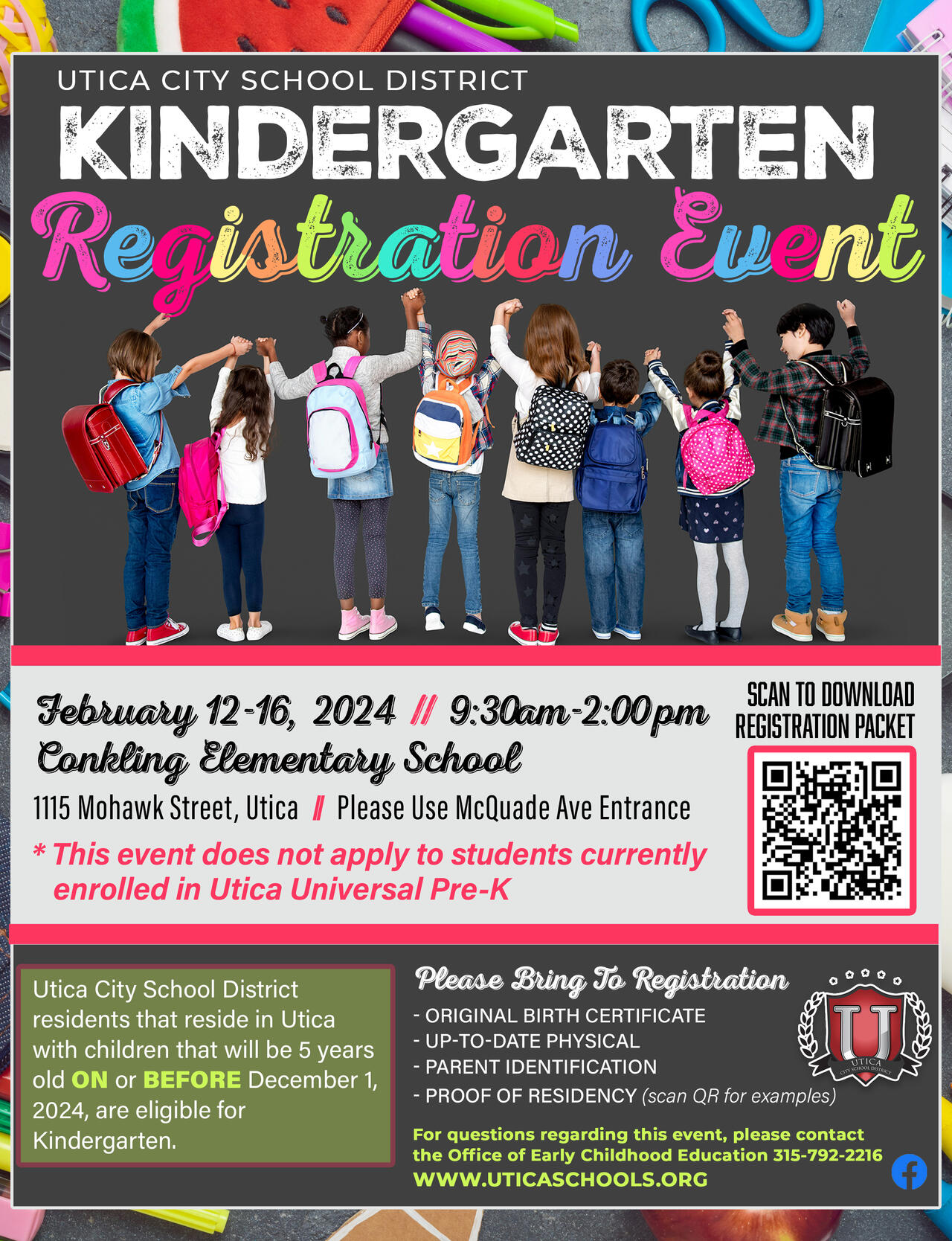 District News Kindergarten Registration Event February 12th 16th