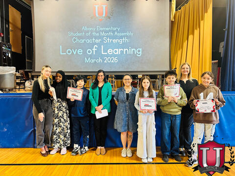 Students Celebrating at Award Ceremony