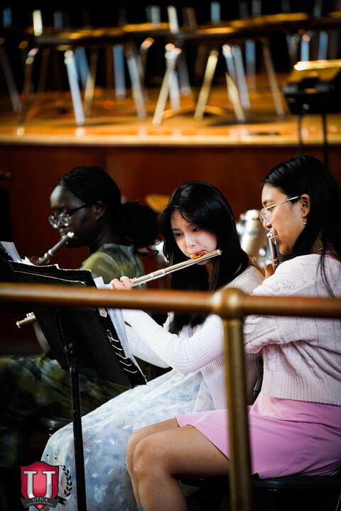 Students playing the flute
