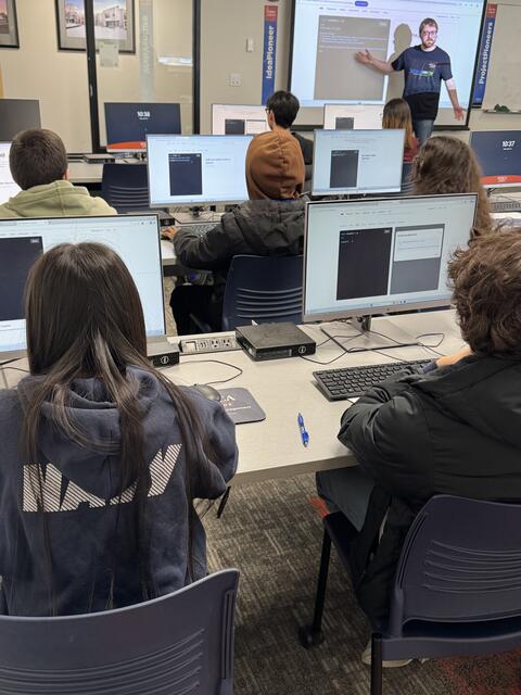 Students hard at work on computers