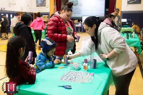 Staff helping out across the table