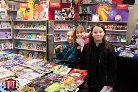 Students posing with their projects
