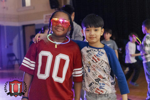Students posing with cool glasses